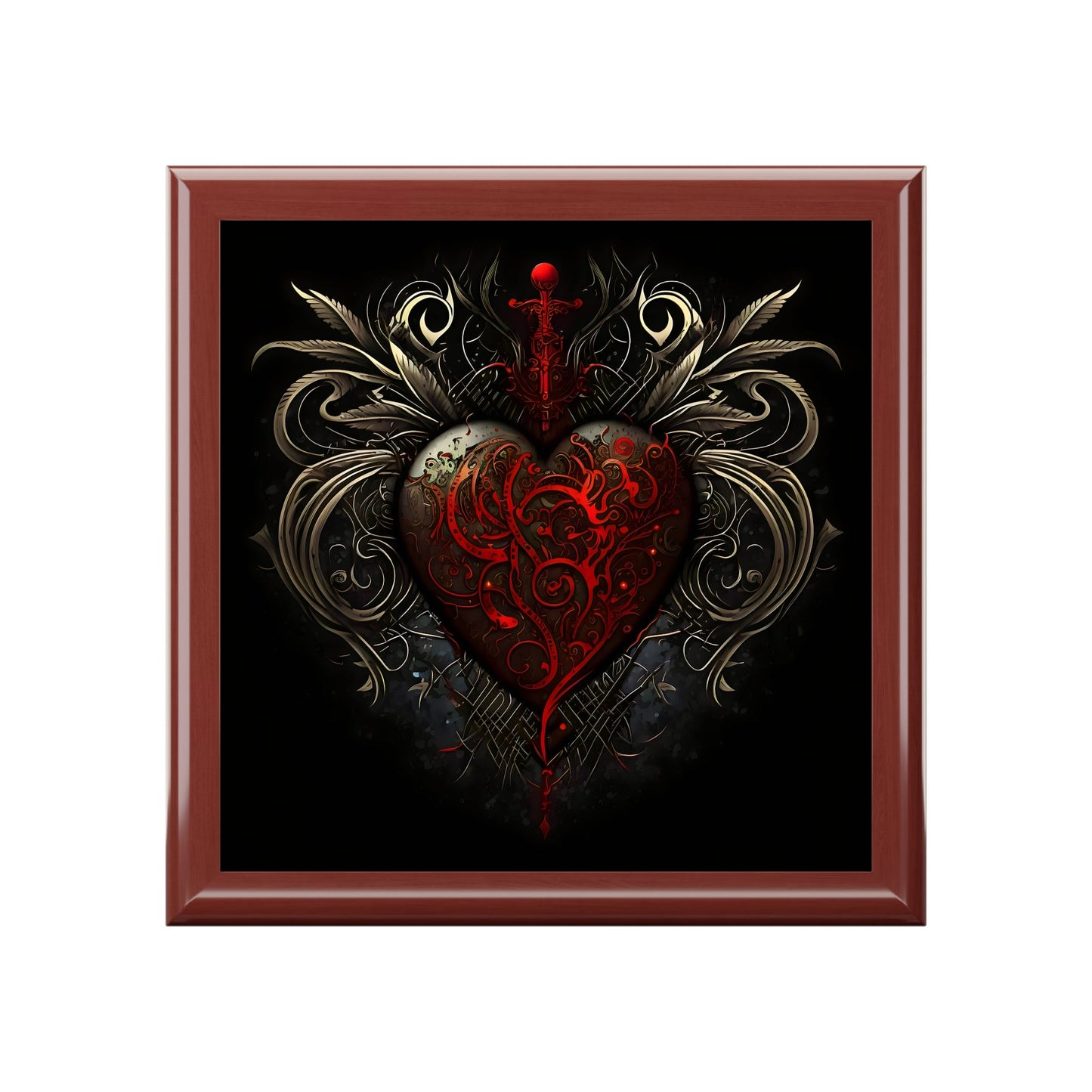 Heart & Dagger Tattoo Art Jewelry and Gift Box