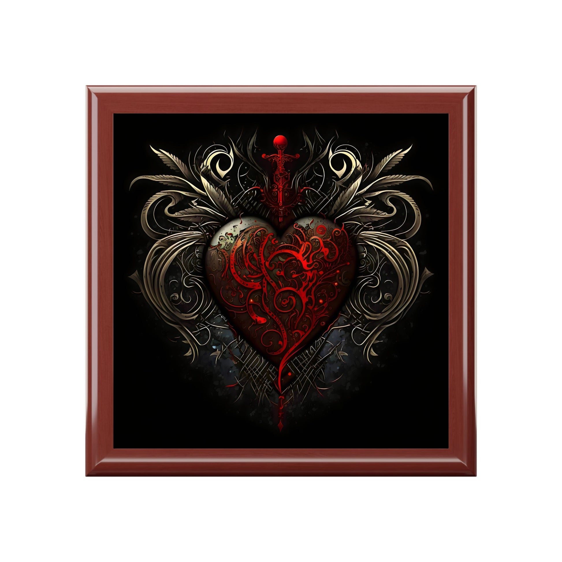 Heart & Dagger Tattoo Art Jewelry and Gift Box