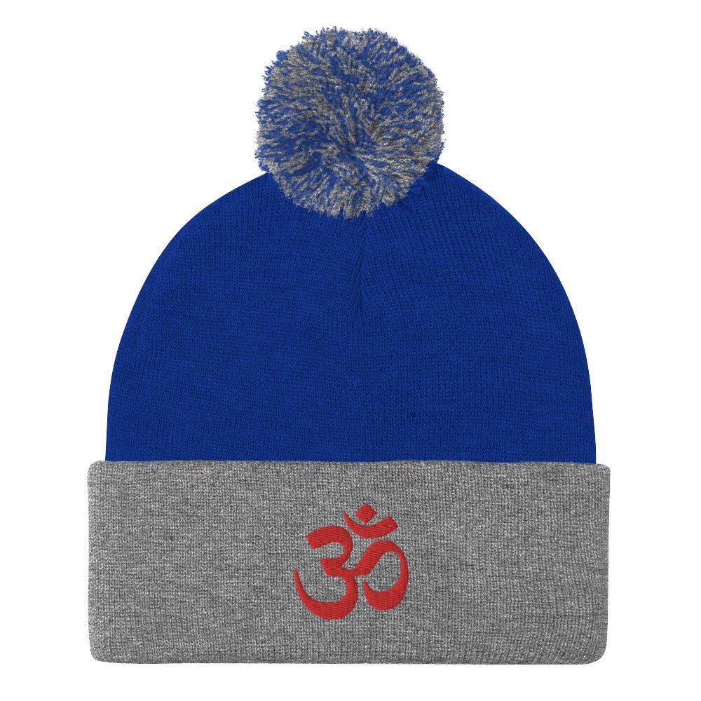 Hindu Om Pom-Pom Beanie for the Spiritually Evolved | Yoga Atman and Brahman