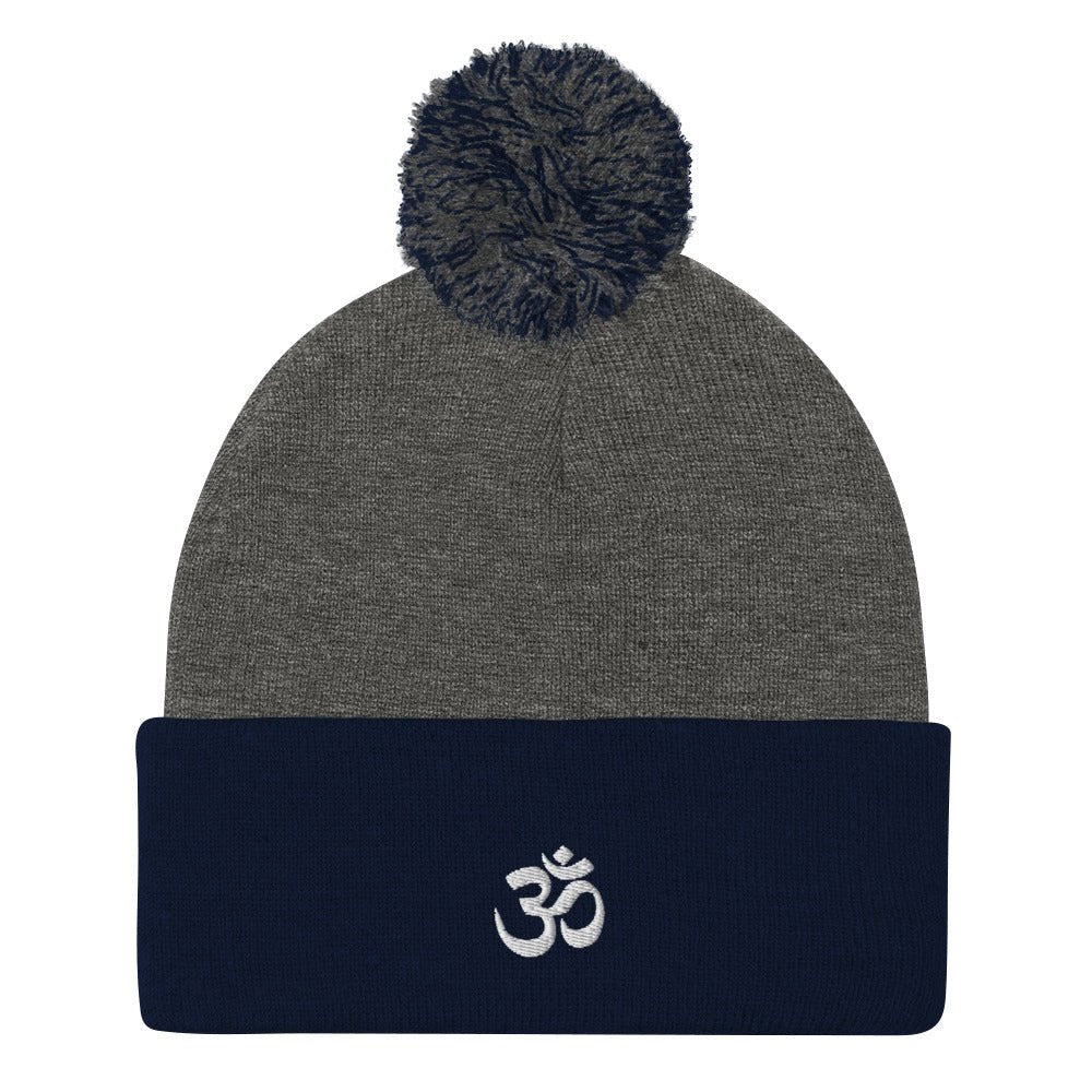 Hindu Om Pom-Pom Beanie for the Spiritually Evolved | Yoga Atman and Brahman