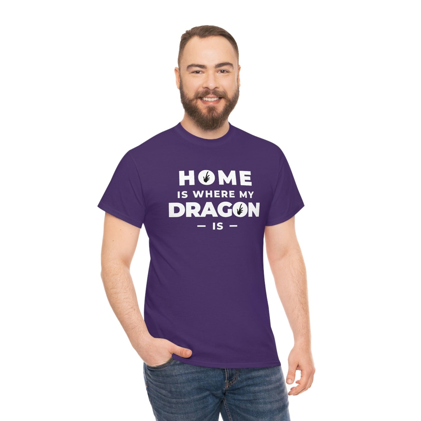 Home is Where My Dragon Is Heavy Cotton T-Shirt