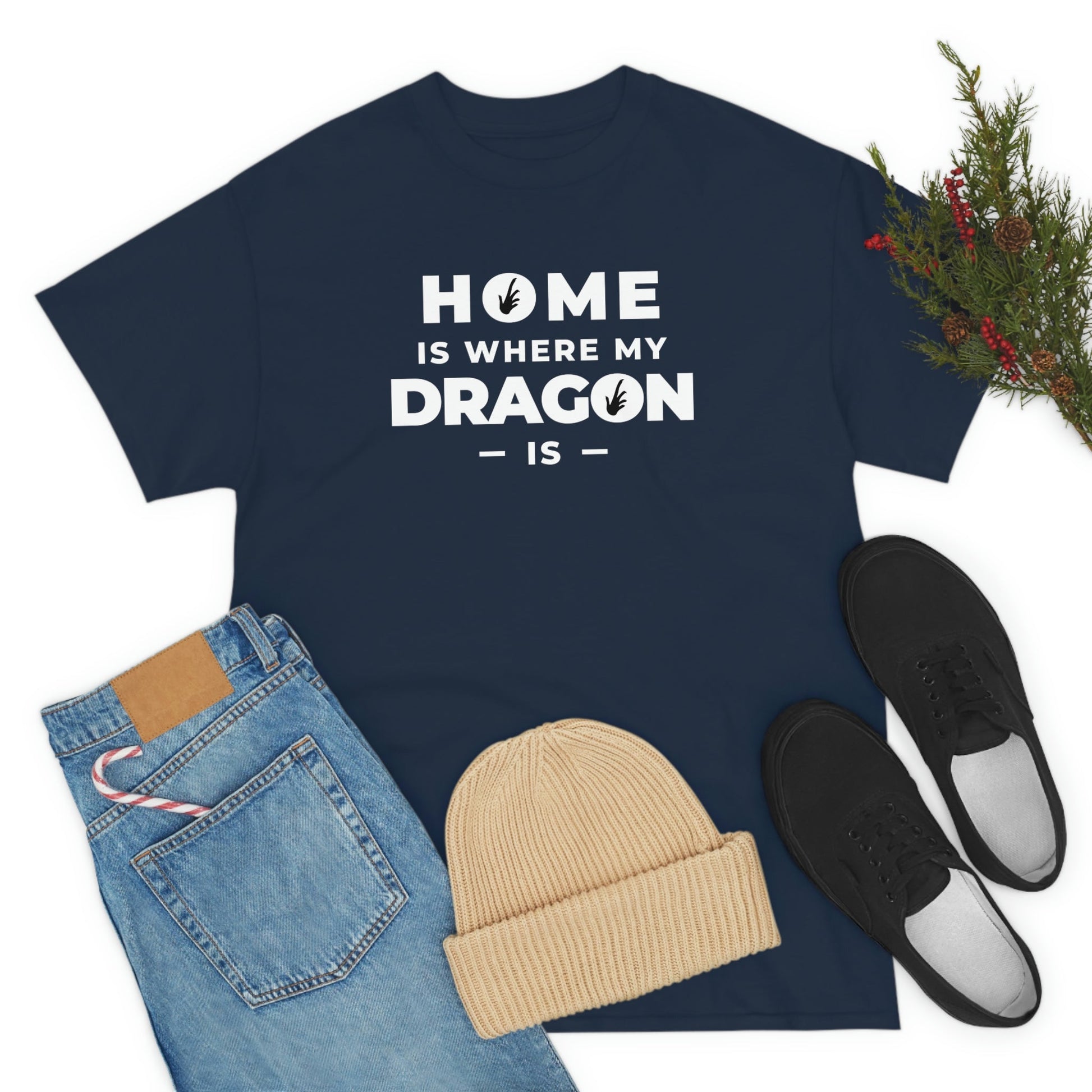 Home is Where My Dragon Is Heavy Cotton T-Shirt