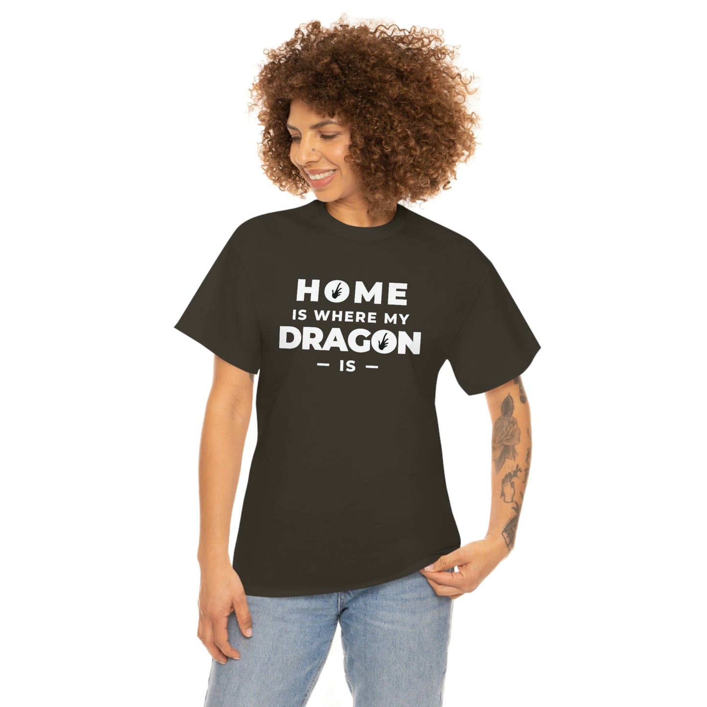 Home is Where My Dragon Is Heavy Cotton T-Shirt