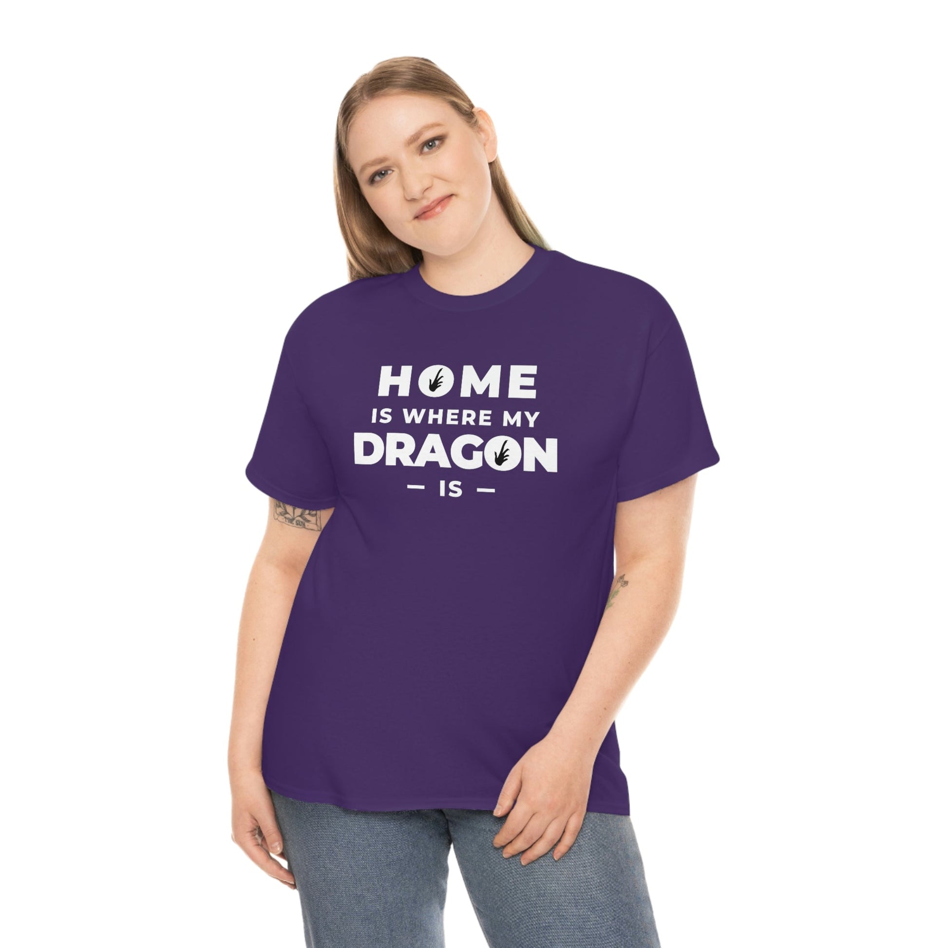 Home is Where My Dragon Is Heavy Cotton T-Shirt