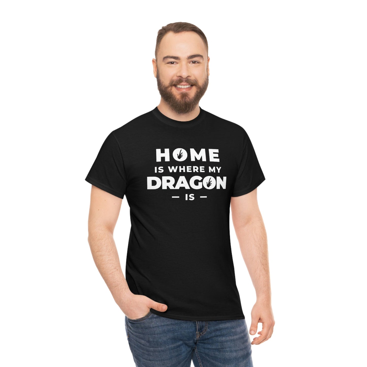 Home is Where My Dragon Is Heavy Cotton T-Shirt