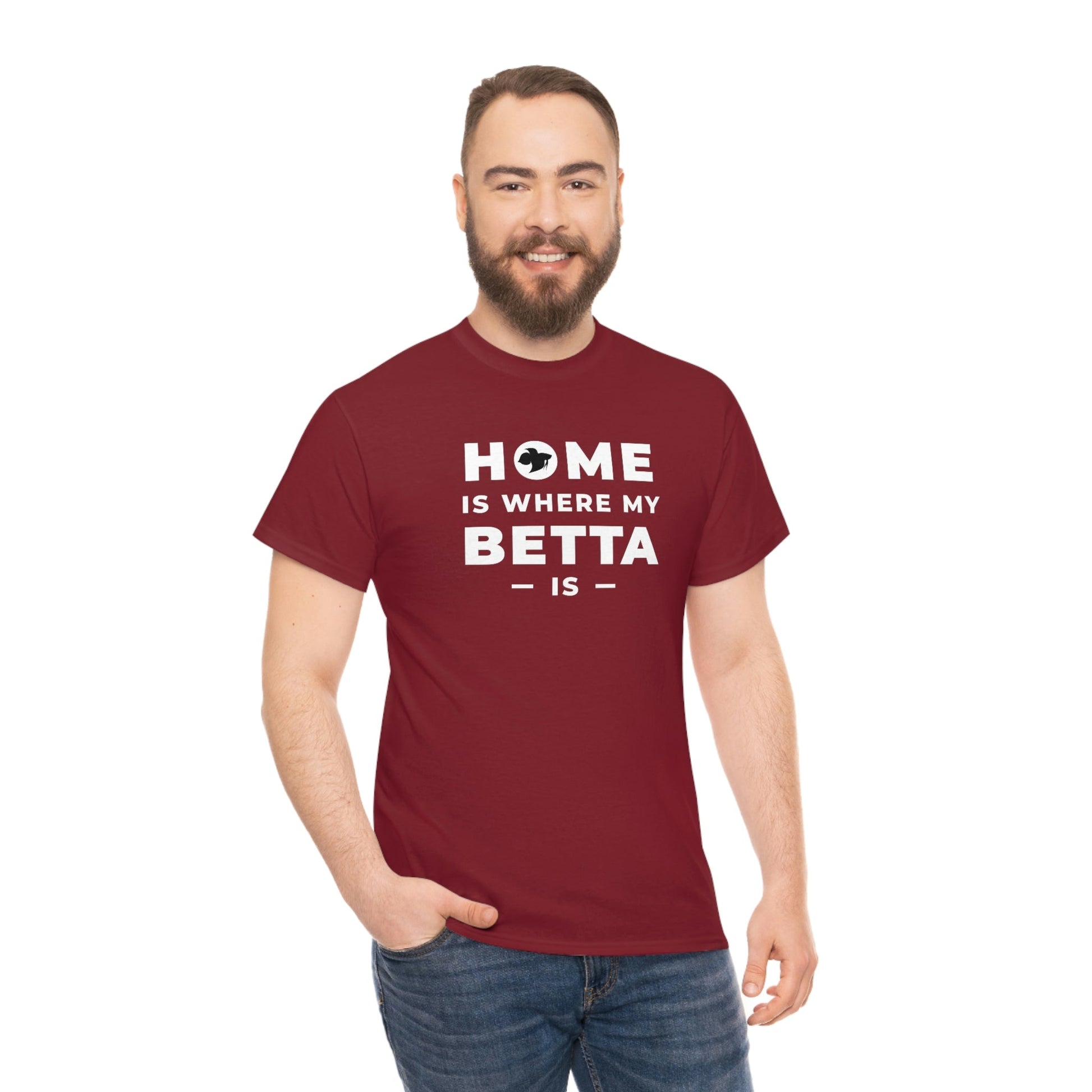 Home is Where the Betta Is Heavy Cotton T-Shirt