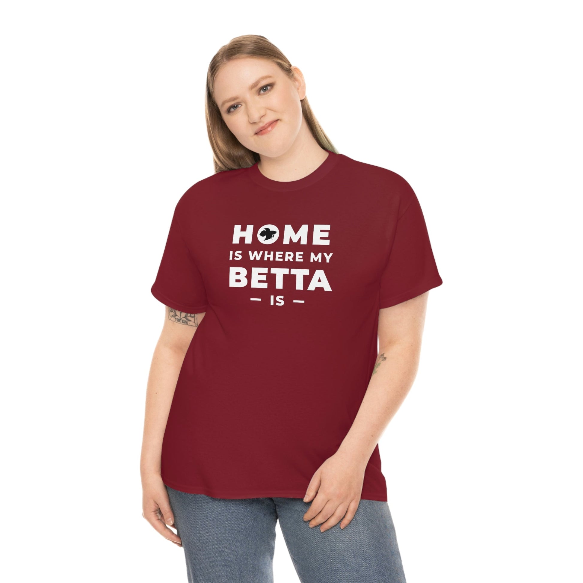 Home is Where the Betta Is Heavy Cotton T-Shirt