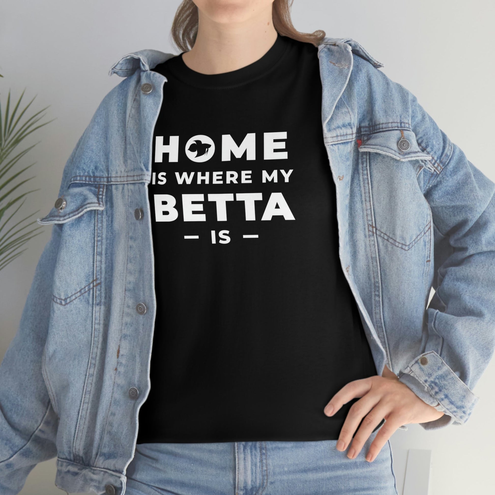 Home is Where the Betta Is Heavy Cotton T-Shirt