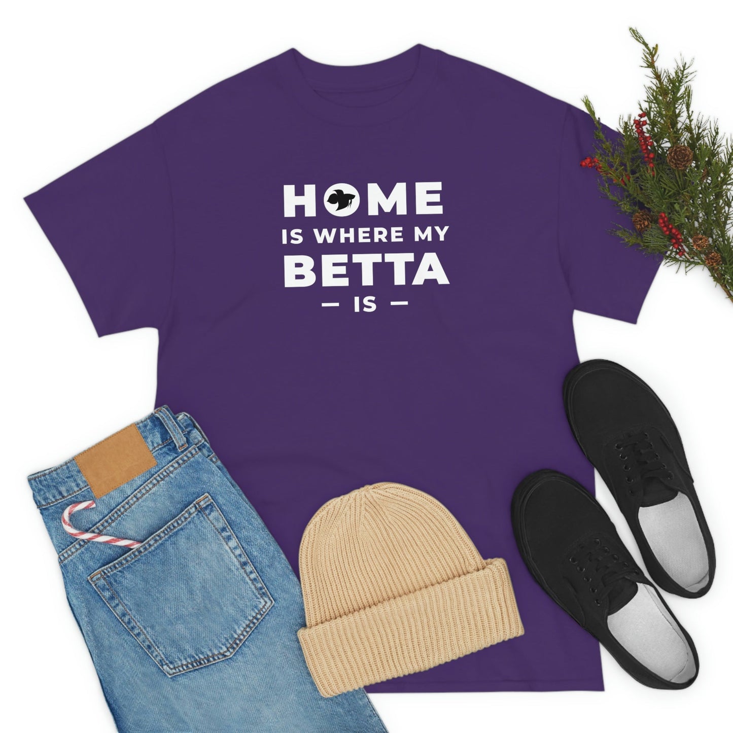 Home is Where the Betta Is Heavy Cotton T-Shirt