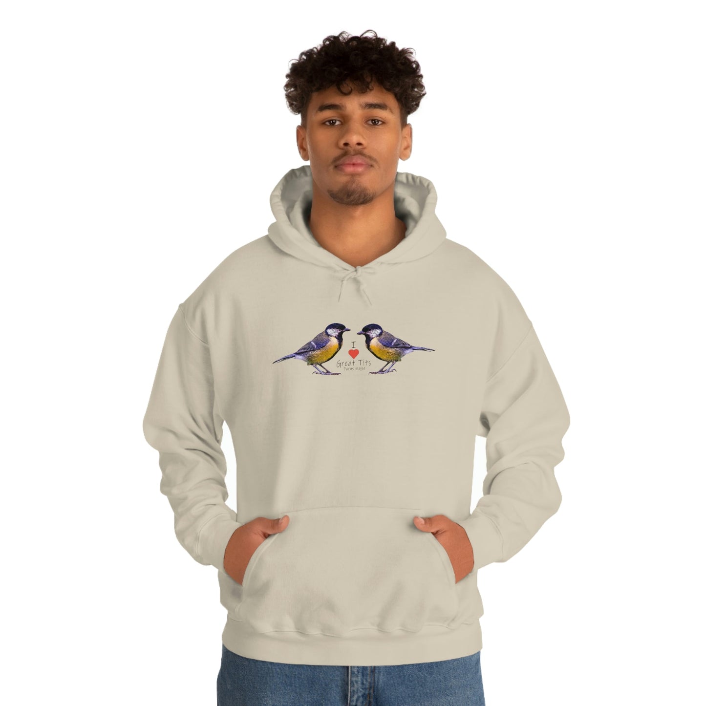 I Love Great Tits Heavy Blend Hooded Sweatshirt