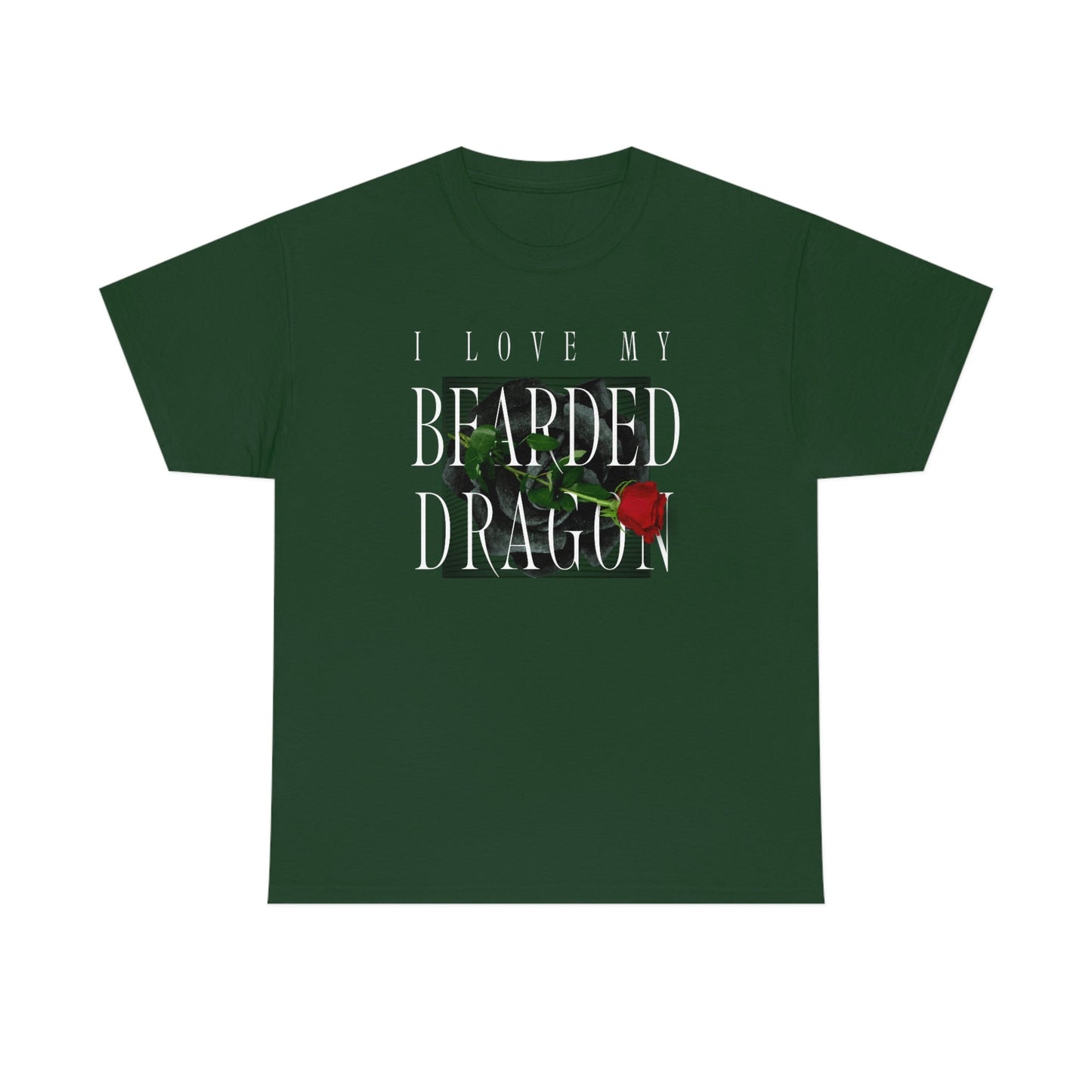 I Love My Bearded Dragon Rose Heavy Cotton T-Shirt