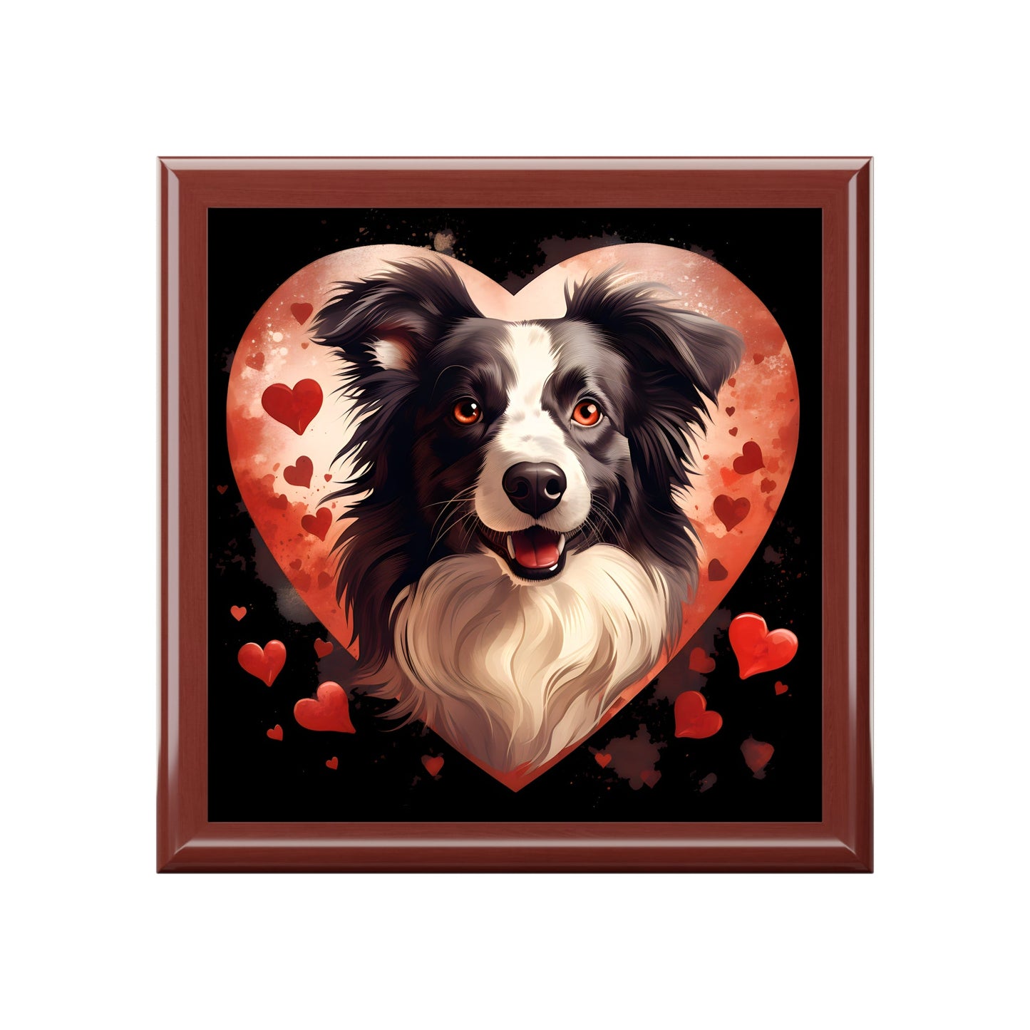 I Love My Border Collie Trinket and Jewelry Box