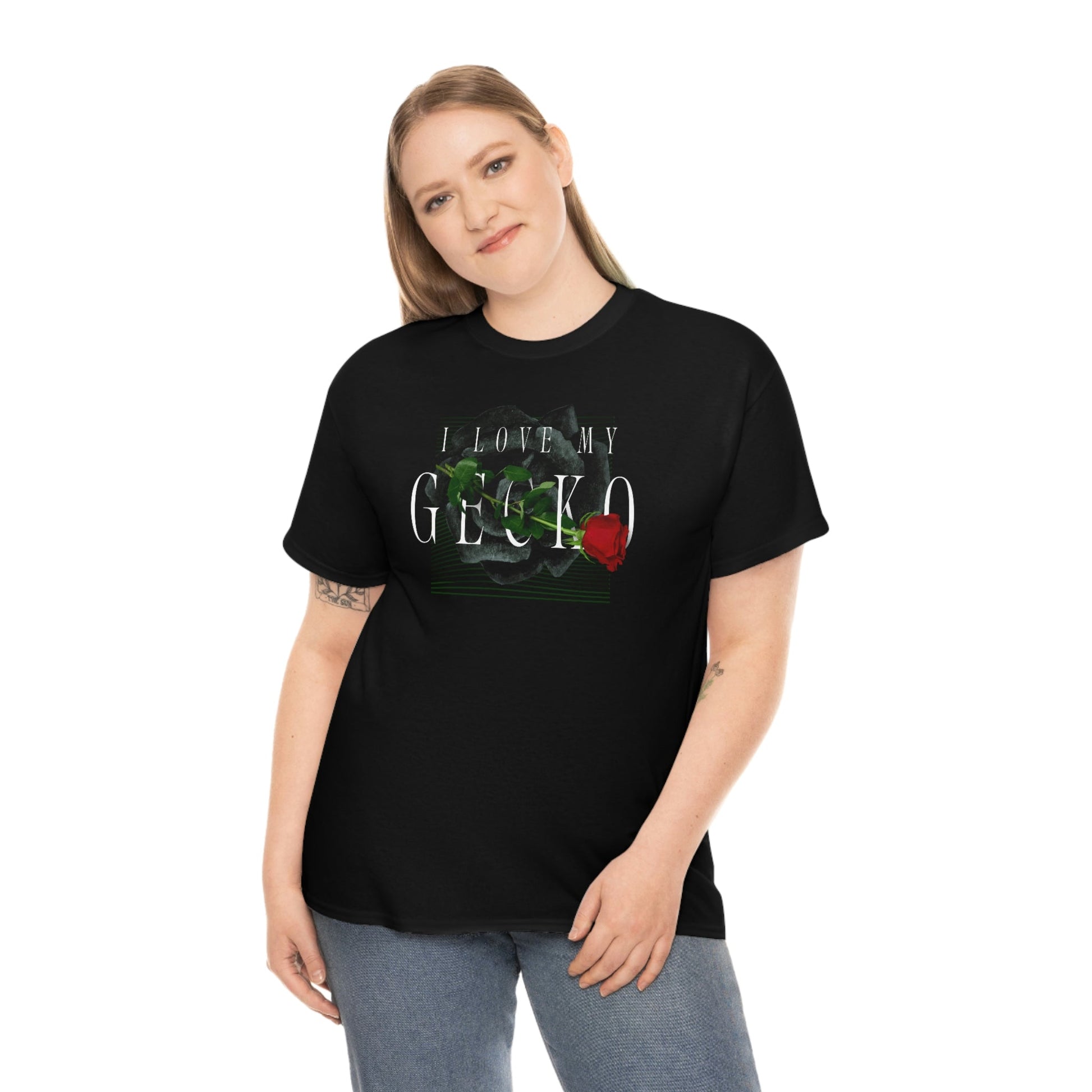 I Love My Gecko Rose Heavy Cotton T-Shirt