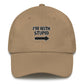 I'm with stupid gag gift cotton twill hat cap adjustable low profile low profile curved visor bill