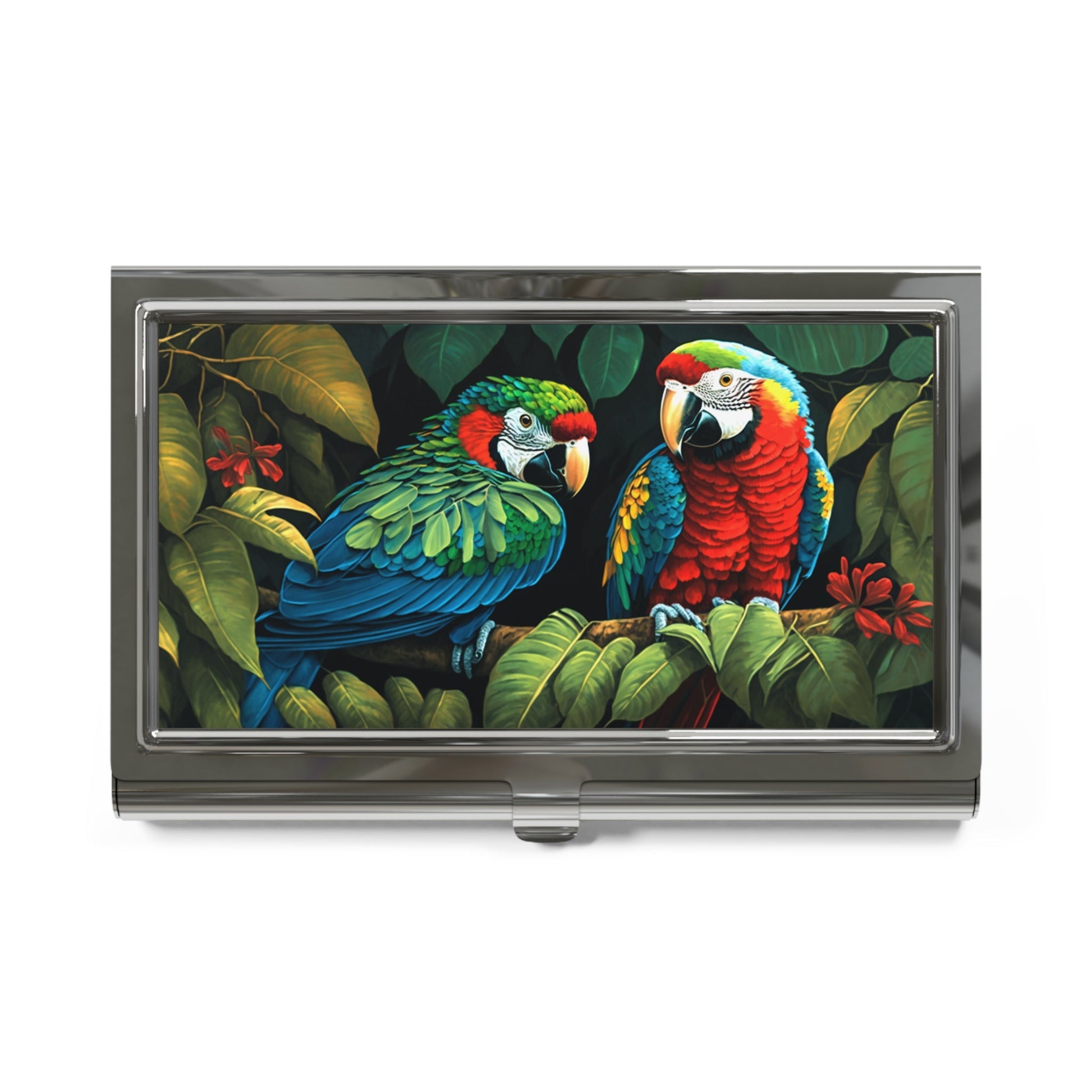 Jungle Safari Macaw Parrots Business Card Holder