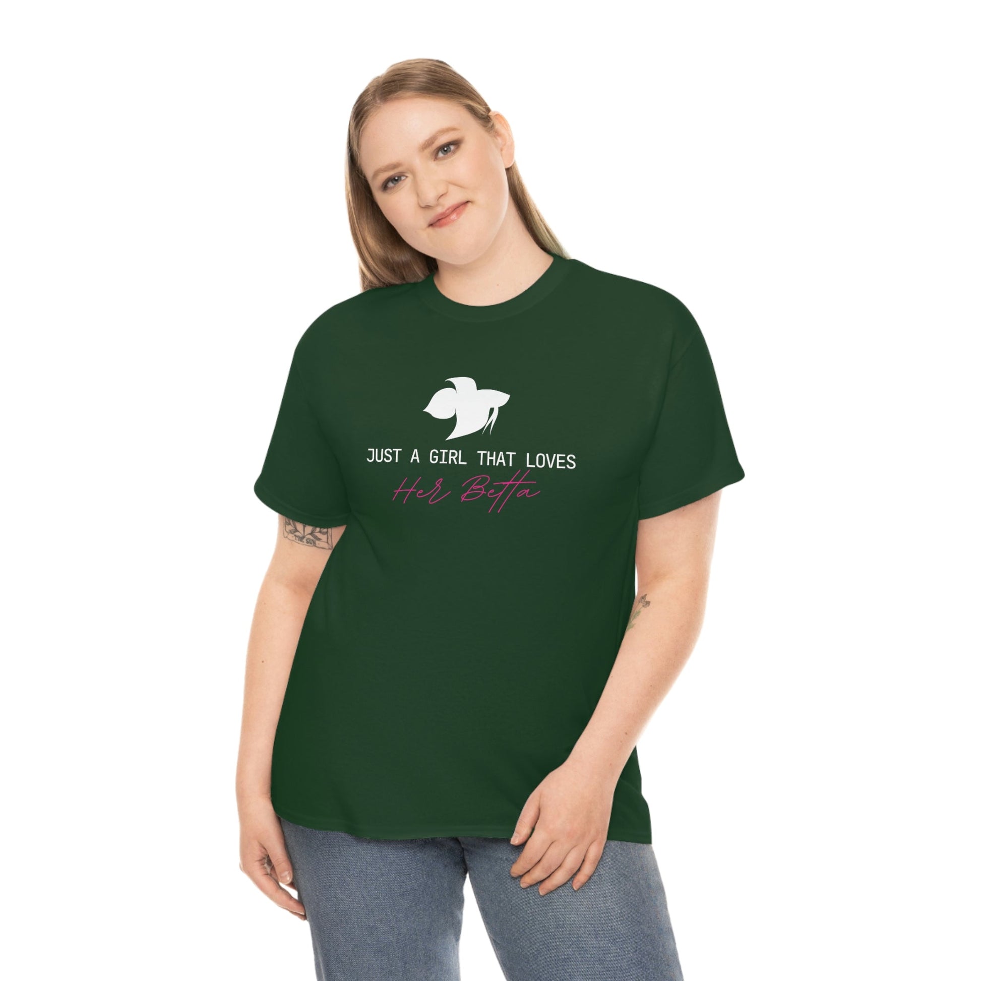 Just a Girl That Loves Her Betta Heavy Cotton T-Shirt