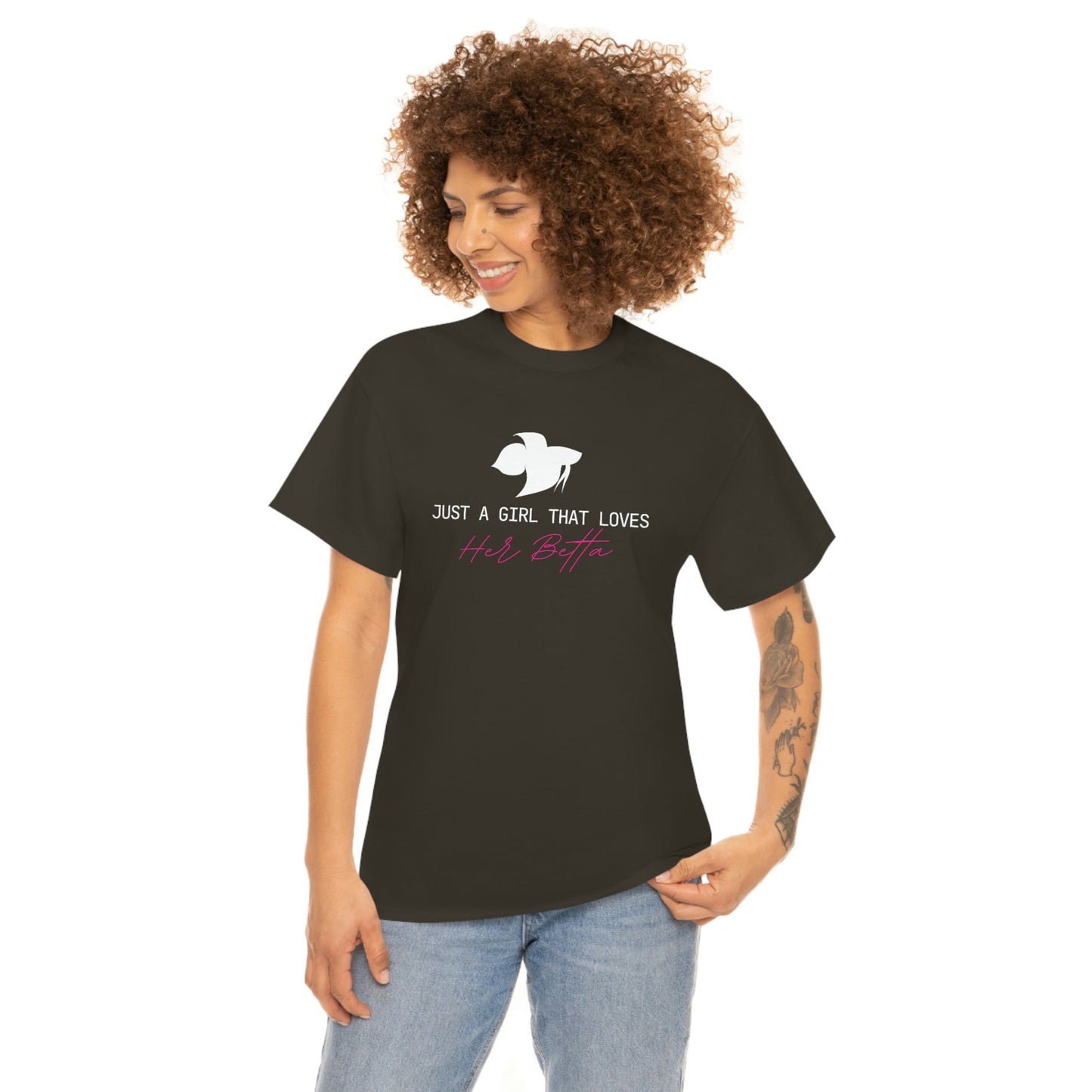 Just a Girl That Loves Her Betta Heavy Cotton T-Shirt