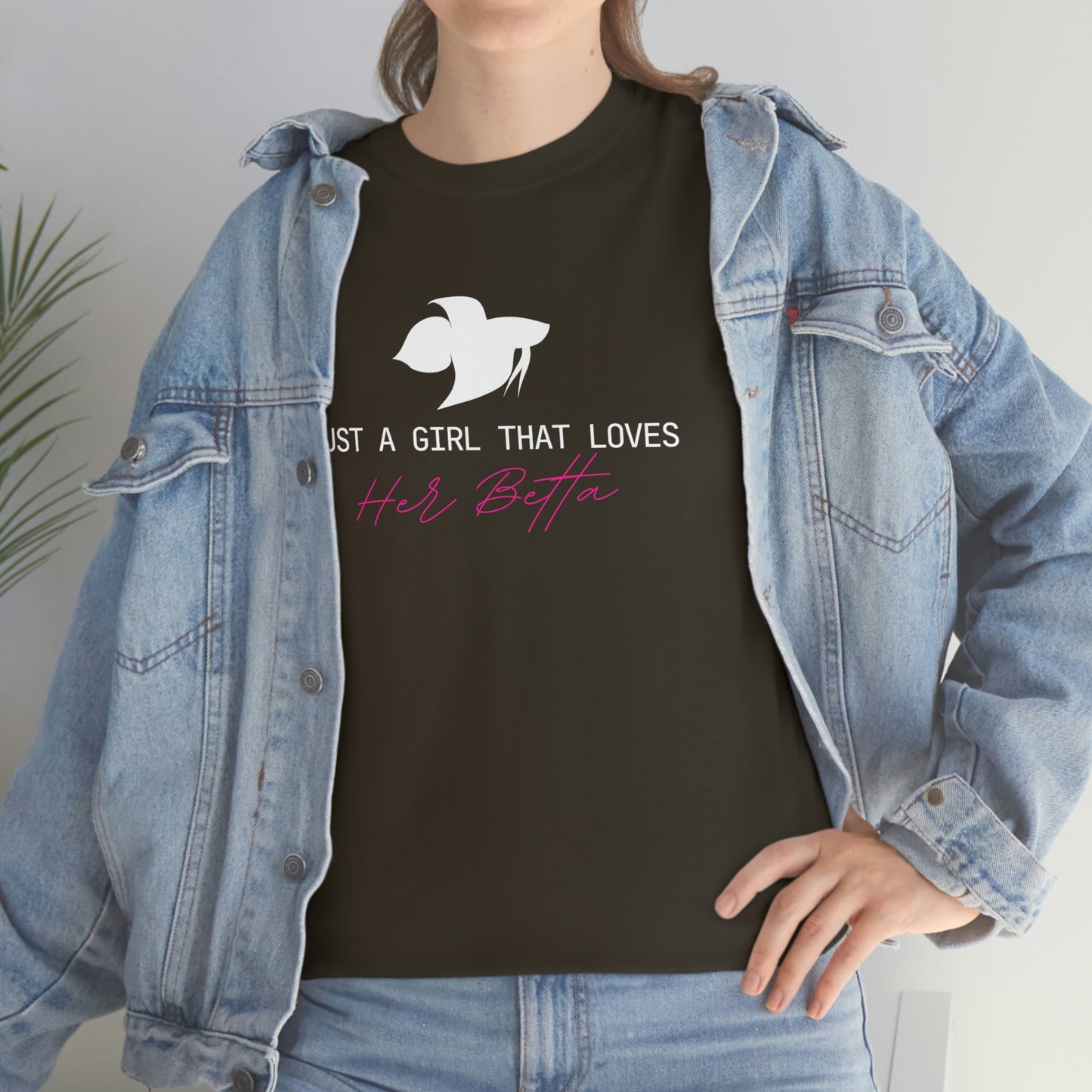Just a Girl That Loves Her Betta Heavy Cotton T-Shirt