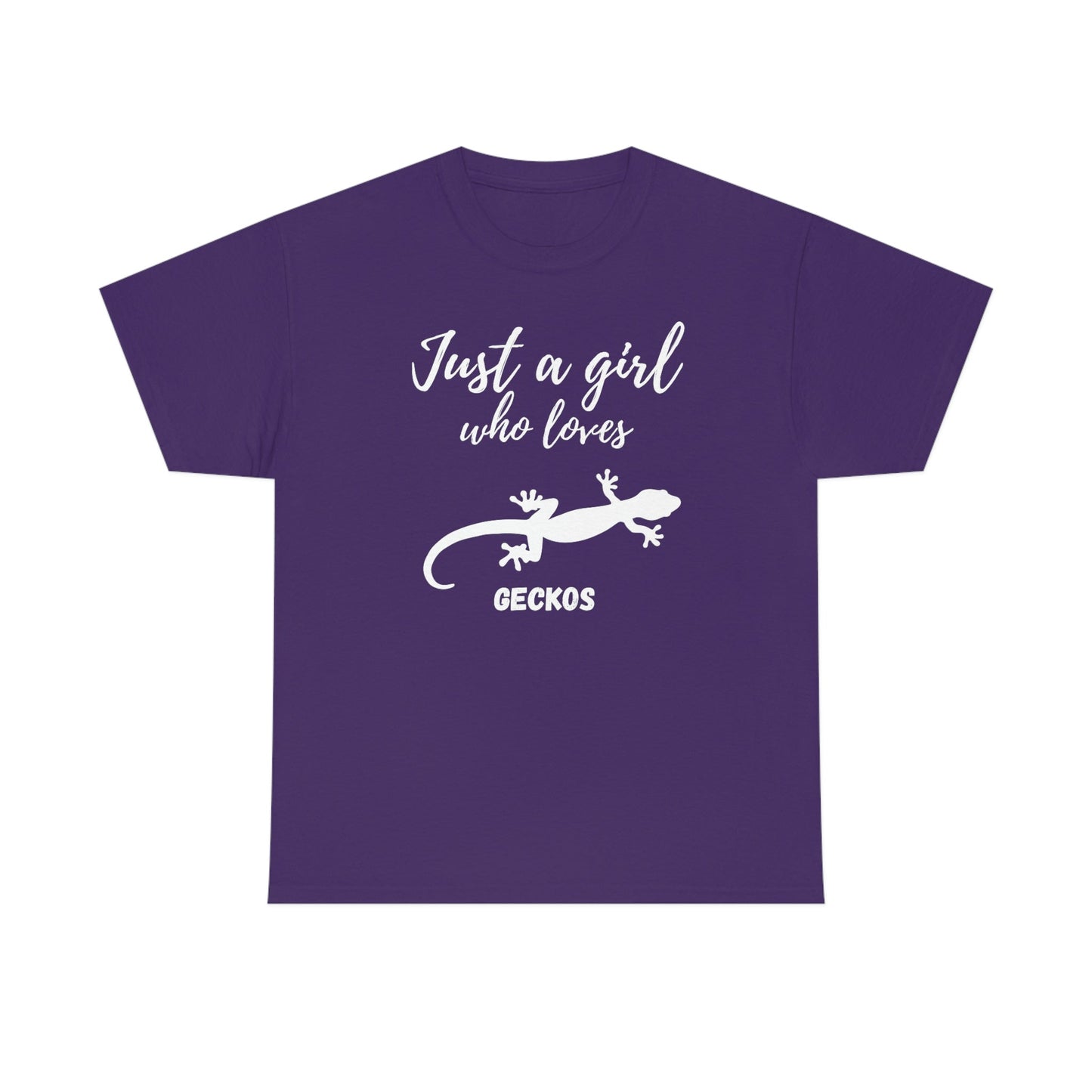 Just a Girl Who Loves Geckos Heavy Cotton Tee, gecko gift, gecko shirt, gecko t-shirt, pet gecko, gecko owner, gecko product, gecko lover,