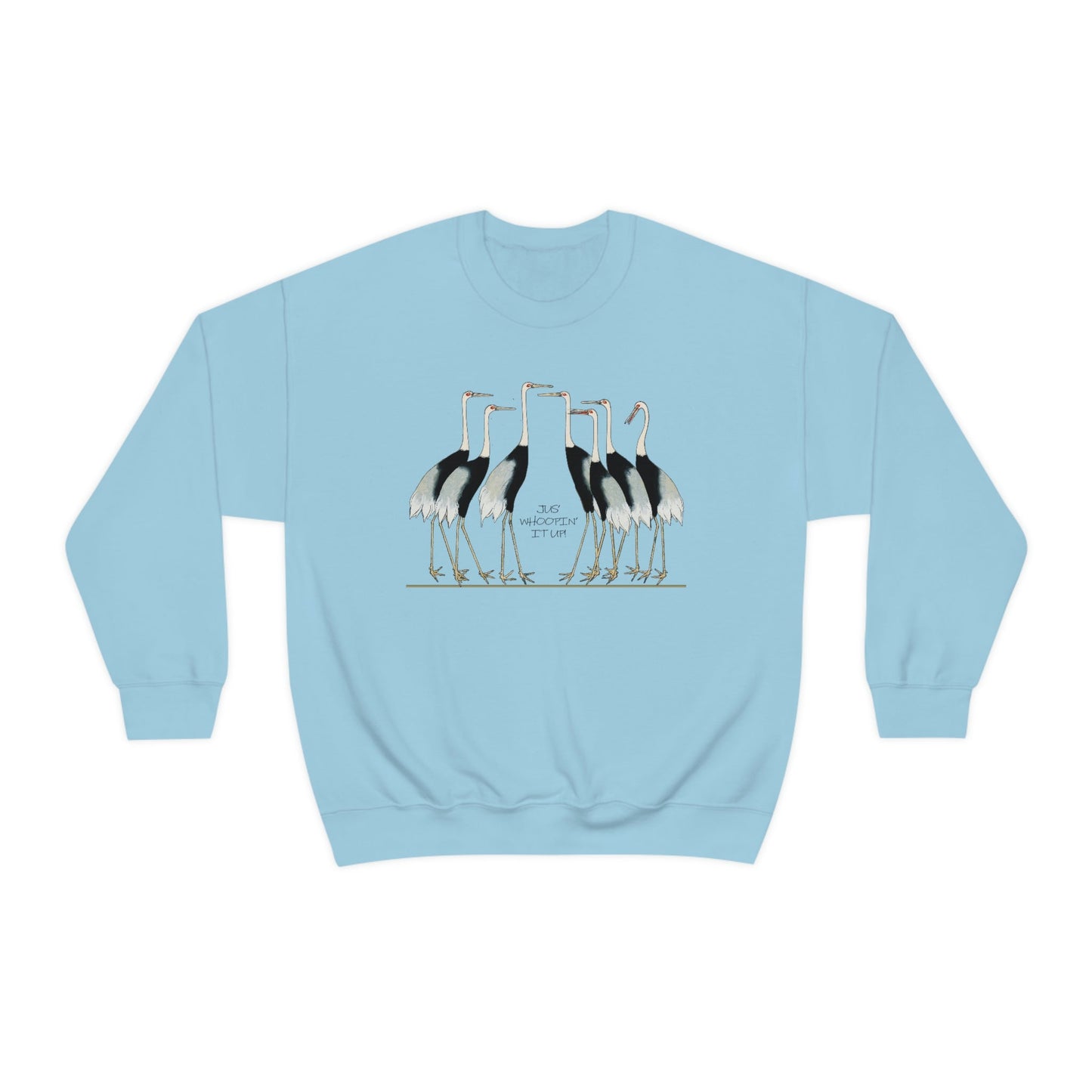 Just Whopping It Up - Whooping Crane - Heavy Blend Crewneck Sweatshirt