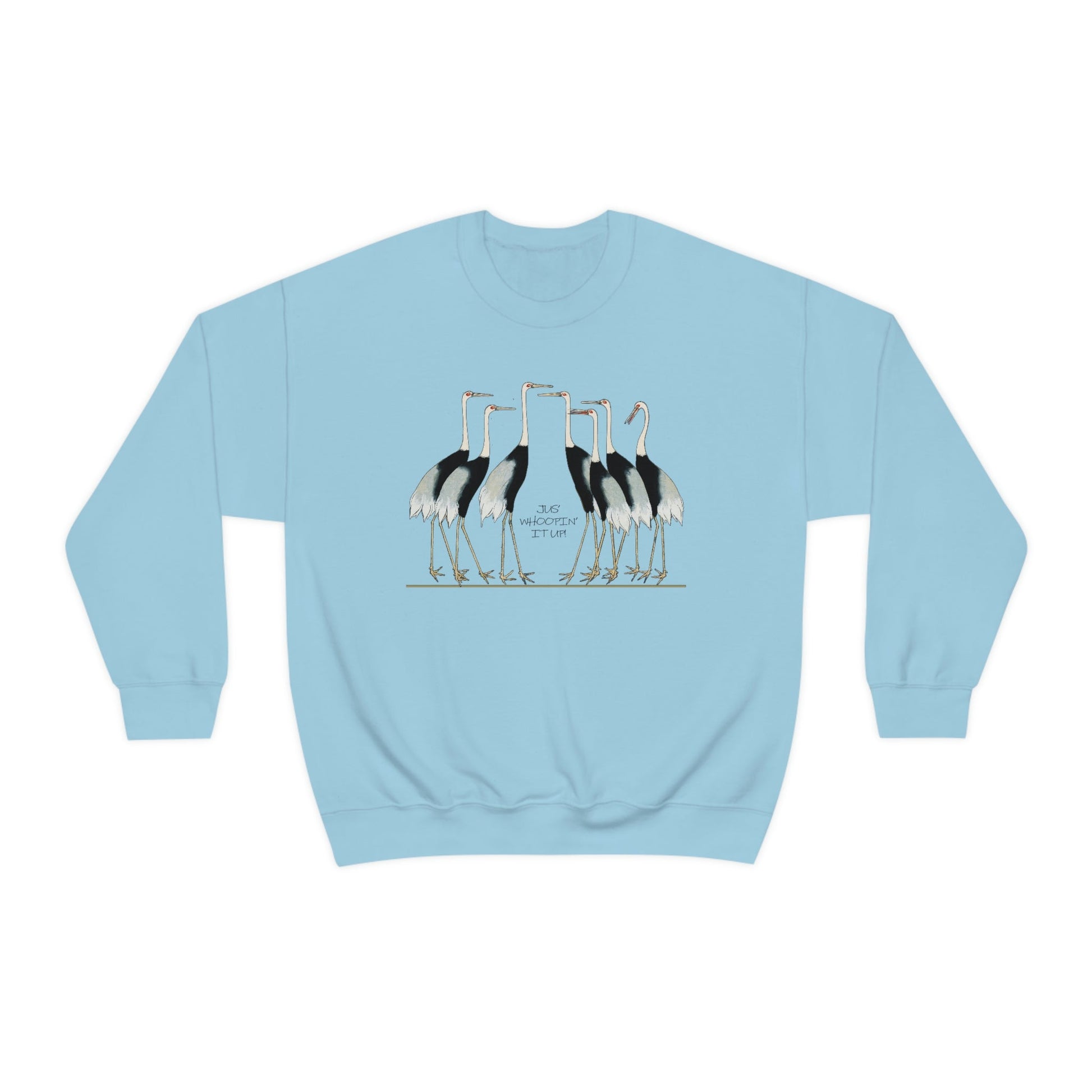 Just Whopping It Up - Whooping Crane - Heavy Blend Crewneck Sweatshirt