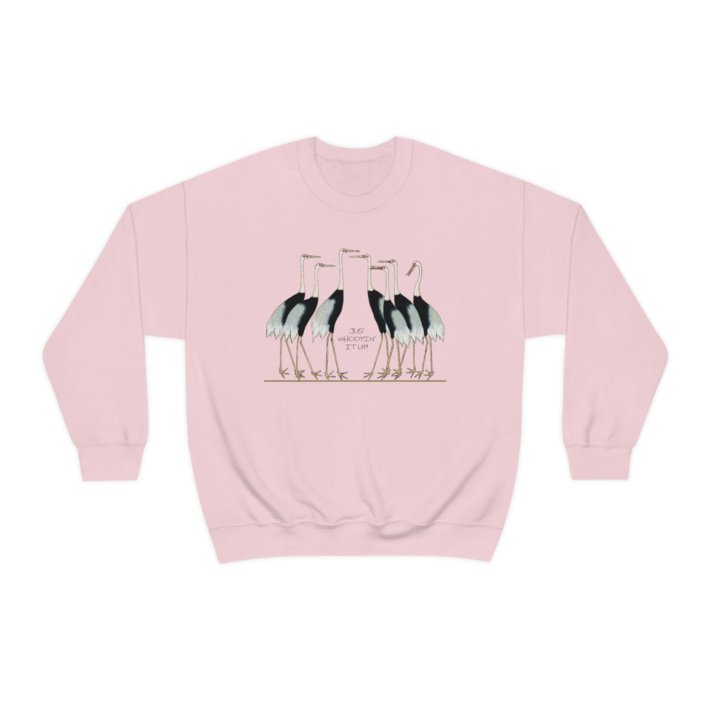 Just Whopping It Up - Whooping Crane - Heavy Blend Crewneck Sweatshirt