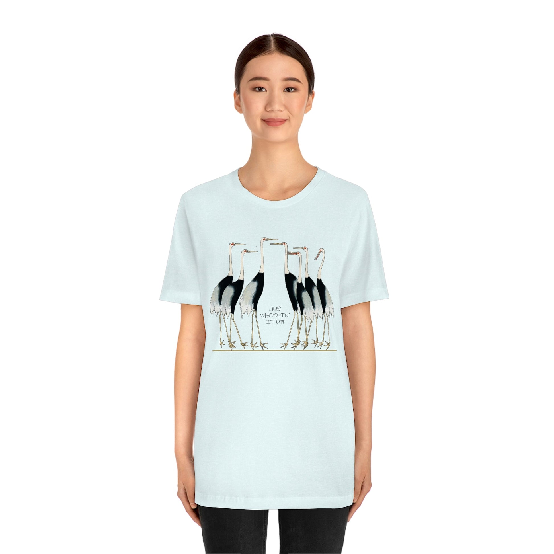 Just Whopping It Up - Whooping Crane - Jersey Short Sleeve Tee