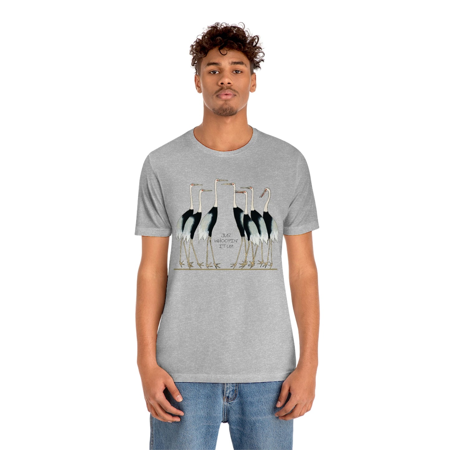 Just Whopping It Up - Whooping Crane - Jersey Short Sleeve Tee