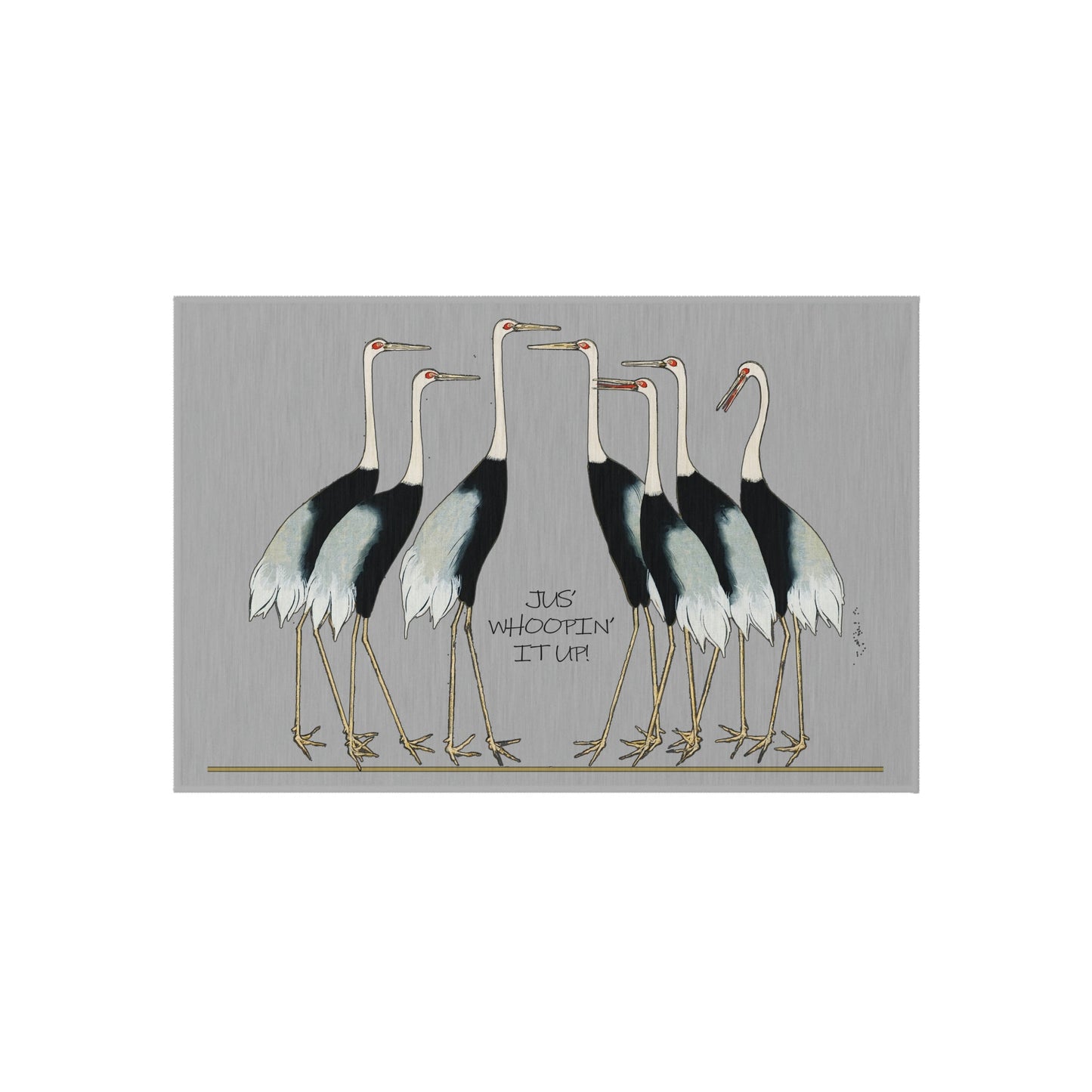 Just Whopping It Up - Whooping Crane - Outdoor Rug