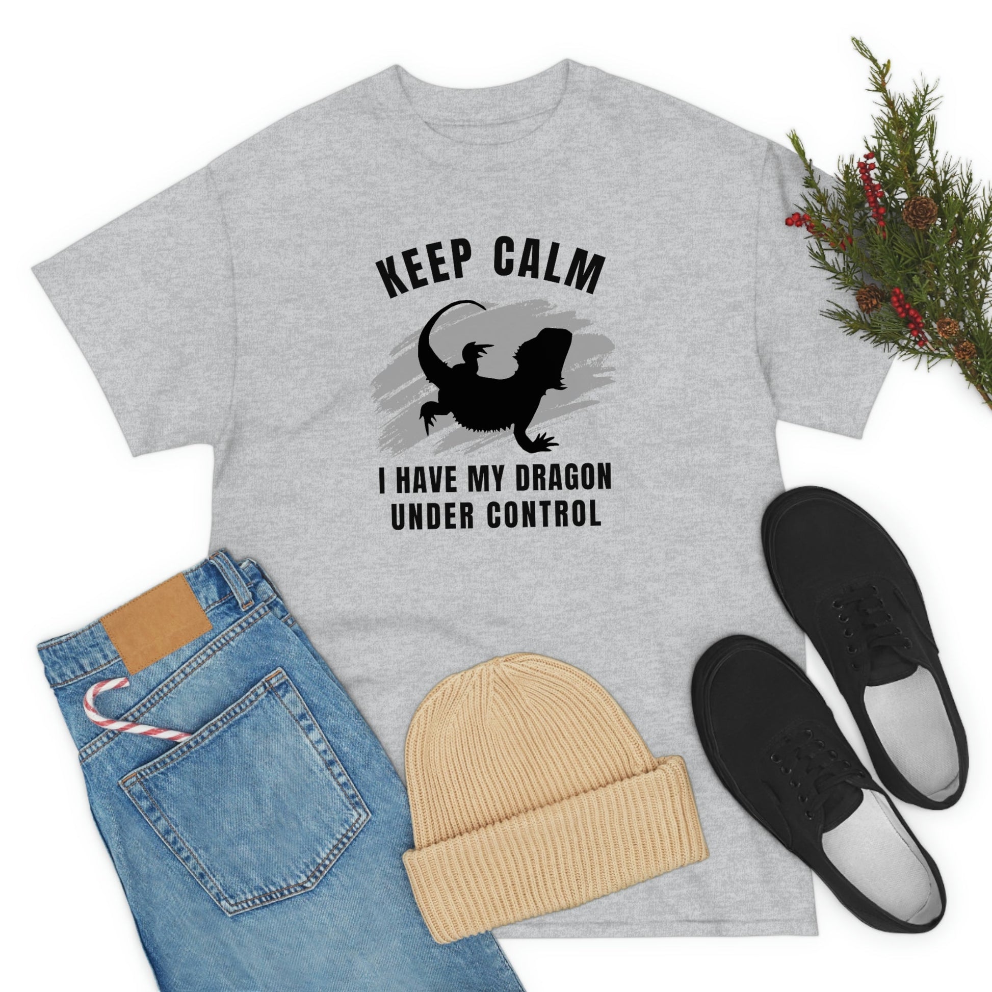 Keep Calm I have My Dragon Under Control Heavy Cotton T-Shirt