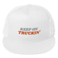 Keep On Truckin' Trucker Cap Vented Mesh Cooling System Snap Panel Manly Macho Trucker Trucking Hat Visor Cool