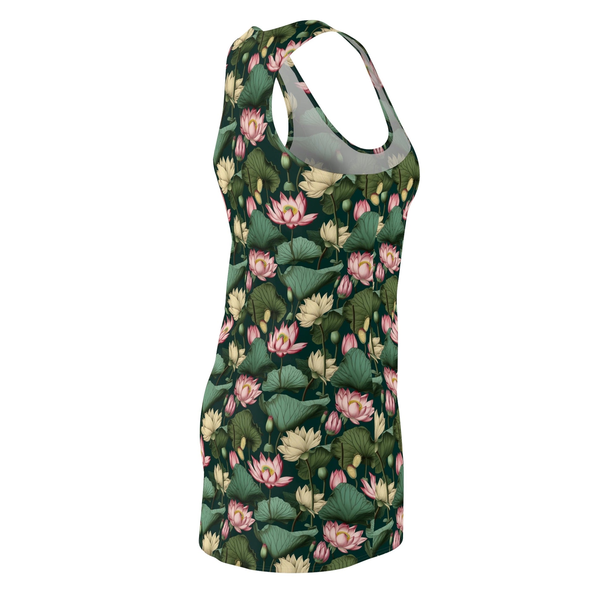 Lotus Flowers Pattern Women's Racerback Dress