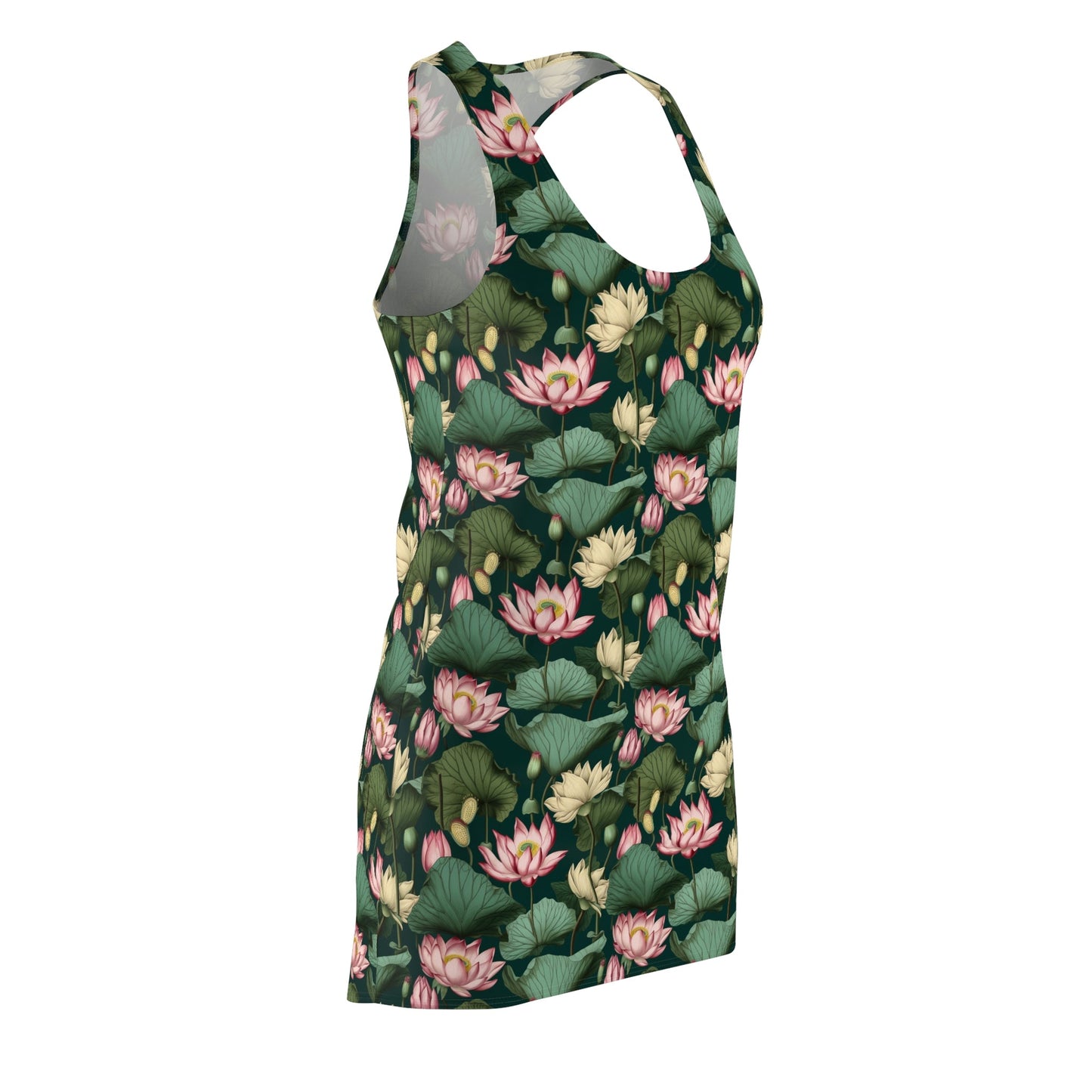 Lotus Flowers Pattern Women's Racerback Dress