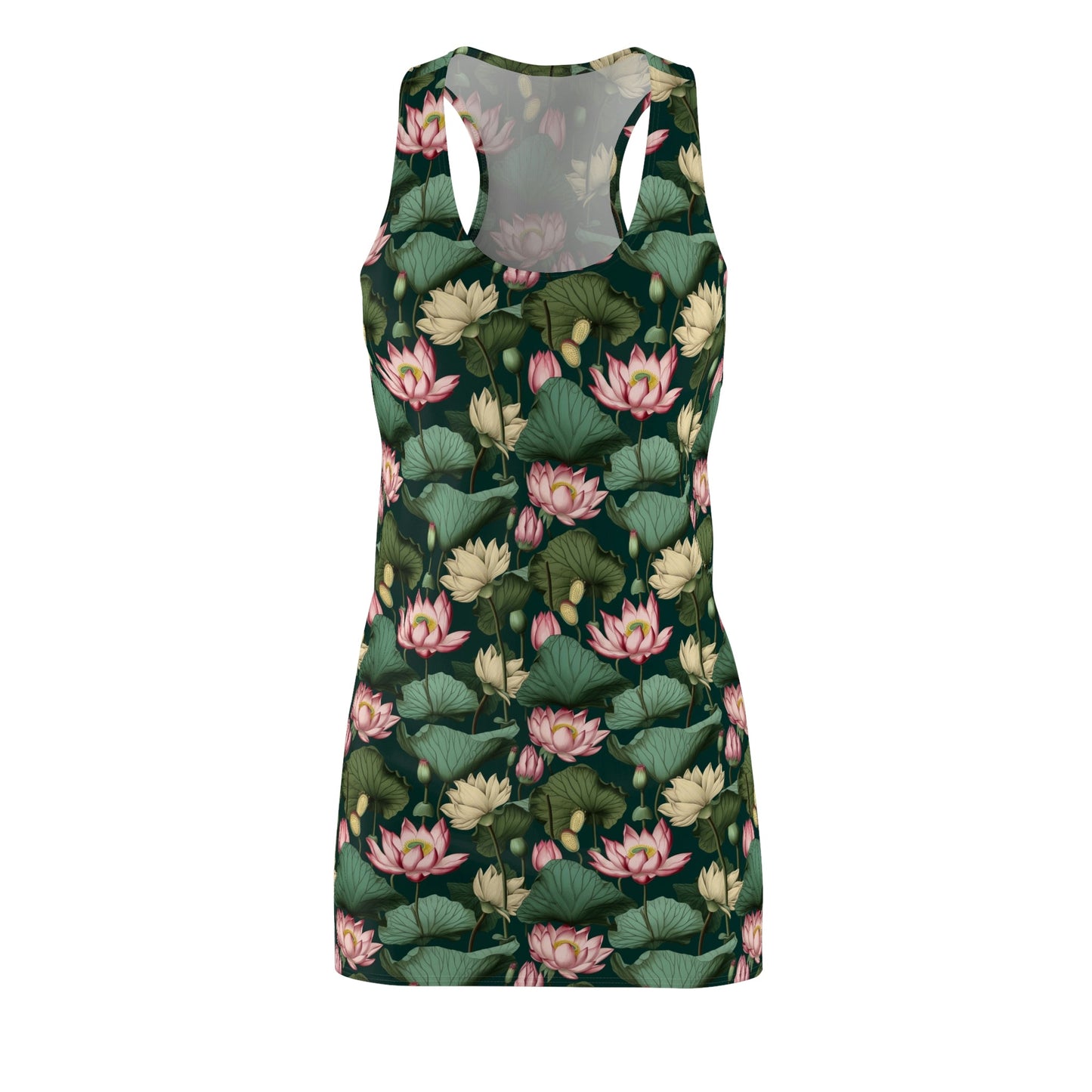 Lotus Flowers Pattern Women's Racerback Dress