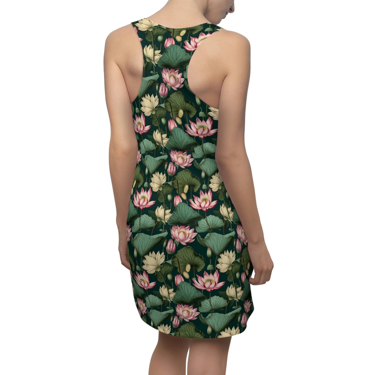 Lotus Flowers Pattern Women's Racerback Dress