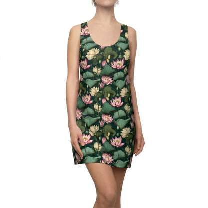 Lotus Flowers Pattern Women's Racerback Dress