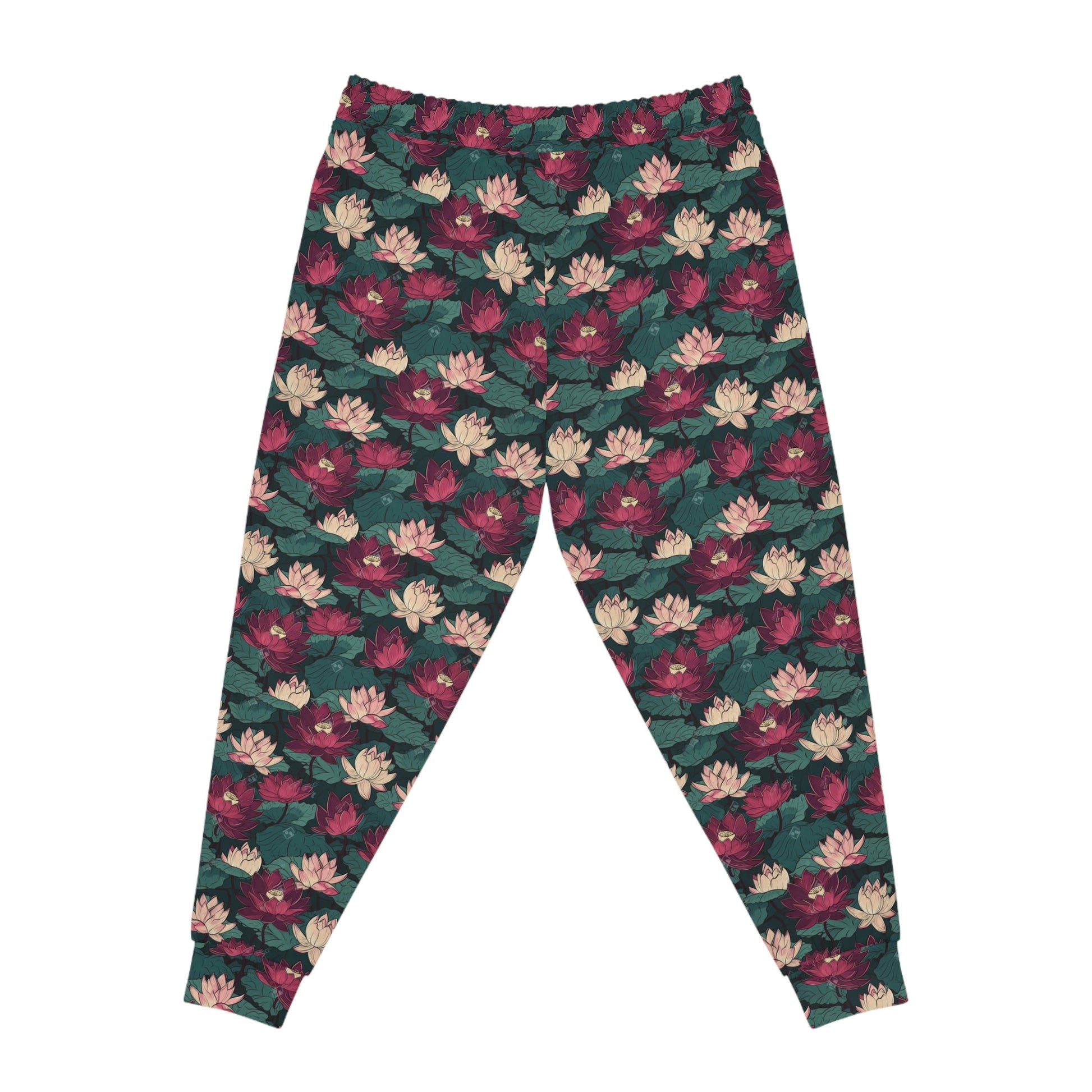 Lotus Flowers with Lily Pads Pattern Athletic Joggers