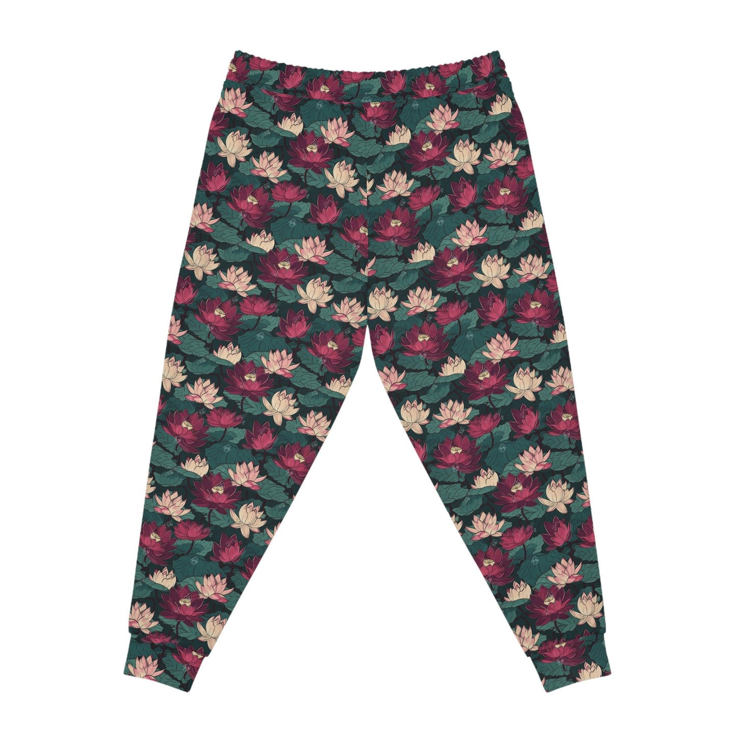 Lotus Flowers with Lily Pads Pattern Athletic Joggers