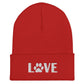 Love Cat Cuffed Beanie | Perfect gift for the cat lover in your family!| Multiple Hat Colors Available