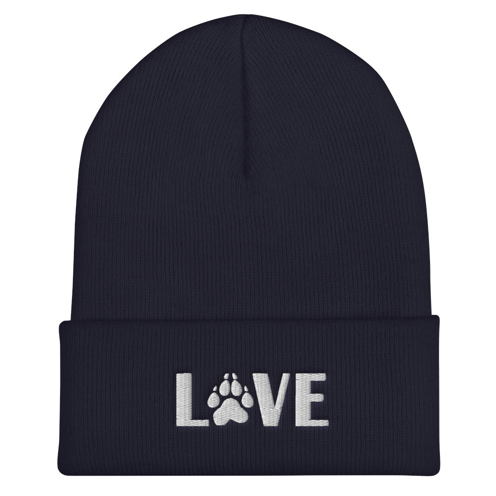 Love Dog Cuffed Beanie | Perfect gift for the dog lover in your family!| Multiple Hat Colors Available