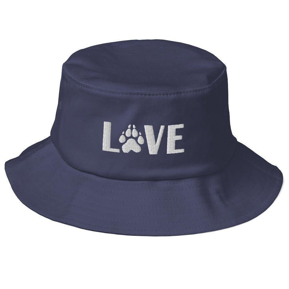 Love Dog Old School Bucket Hat | Perfect gift for the dog lover in your family!| Multiple Hat Colors Available