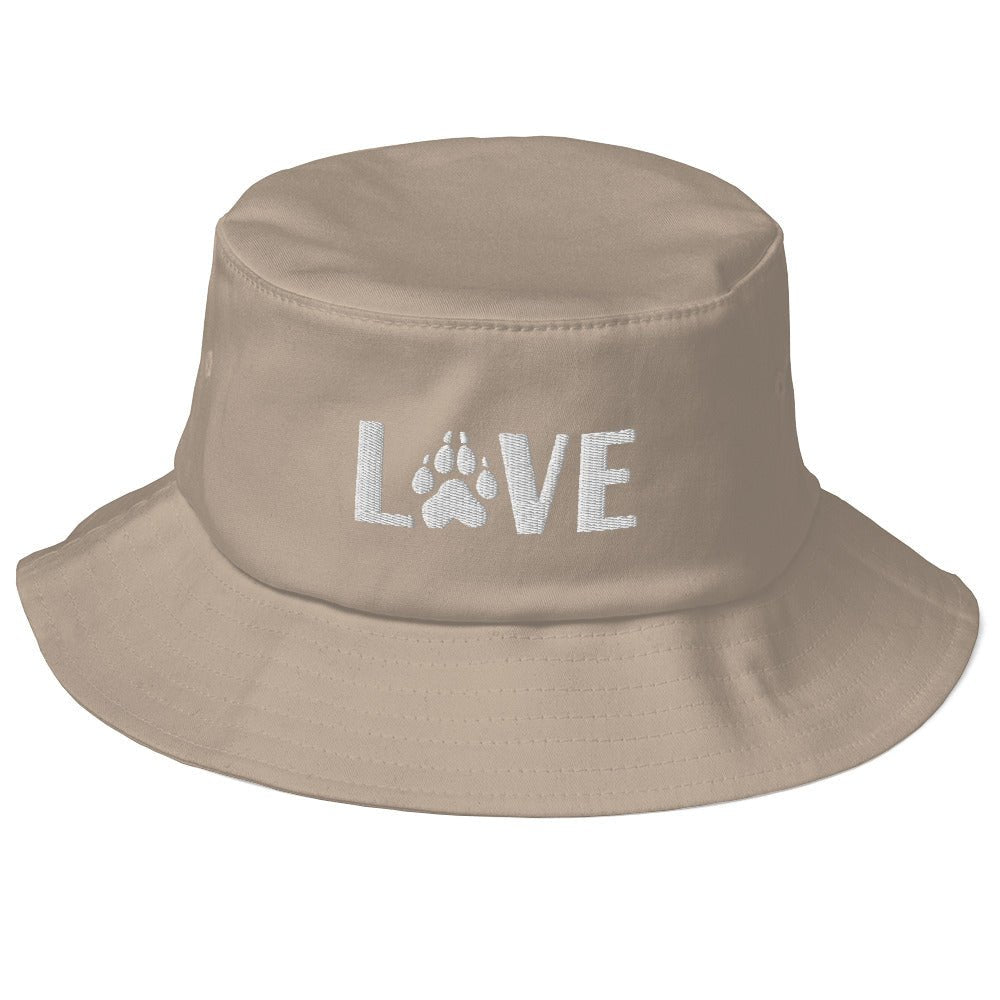 Love Dog Old School Bucket Hat | Perfect gift for the dog lover in your family!| Multiple Hat Colors Available