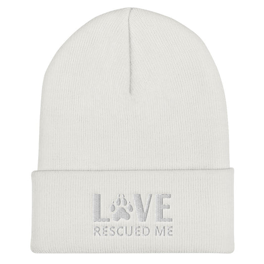 Love Dog Rescue Cuffed Beanie | Love Rescued Me | Perfect gift for the dog lover in your family!| Multiple Hat Colors Available