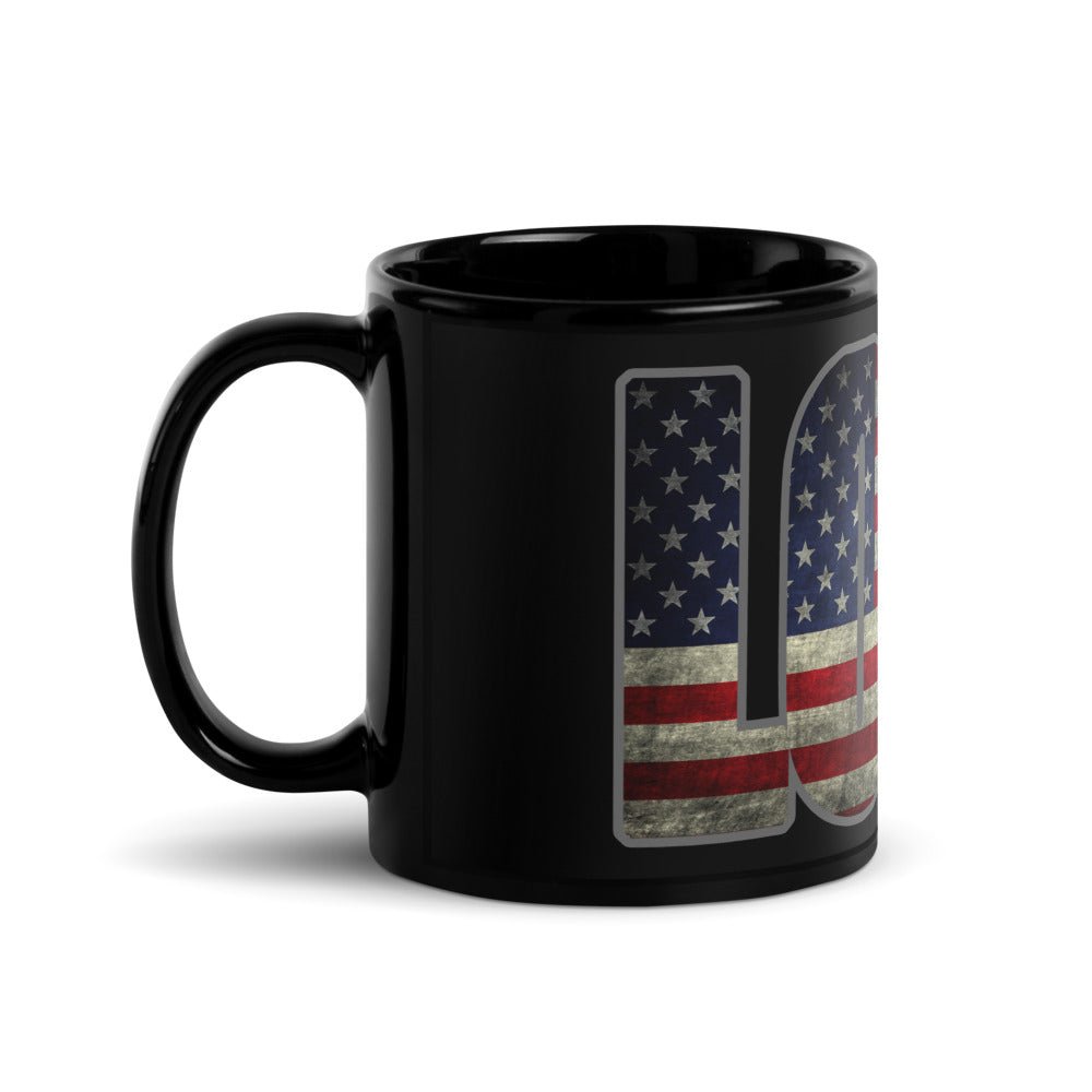 Love USA Black Glossy Mug