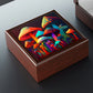 Magic Mushroom Wooden Keepsake Jewelry Box with Ceramic Tile Cover