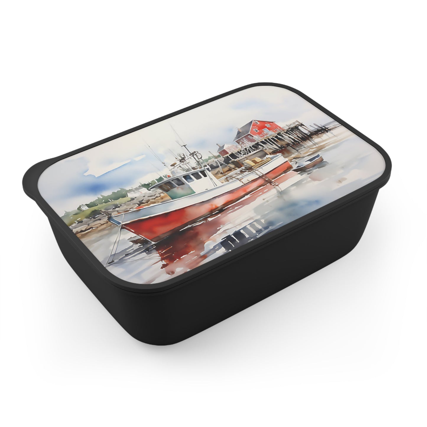 Maine Lobster Boat Souvenir | PLA Bento Box with Band and Utensils