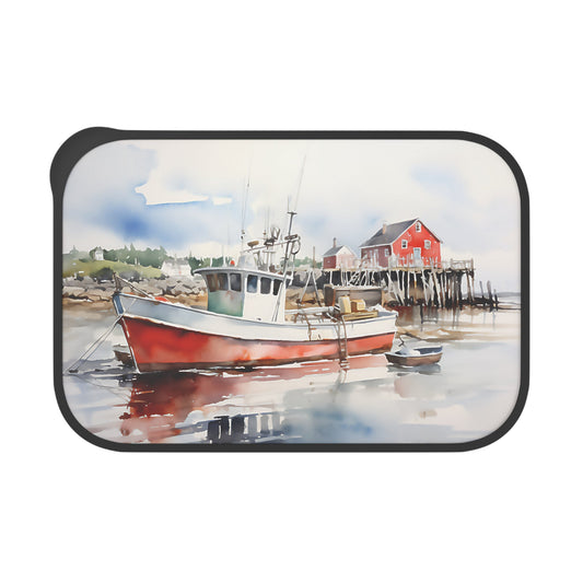 Maine Lobster Boat Souvenir | PLA Bento Box with Band and Utensils