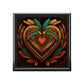 Mesoamerican Wood Keepsake Jewelry Box with Ceramic Tile Cover