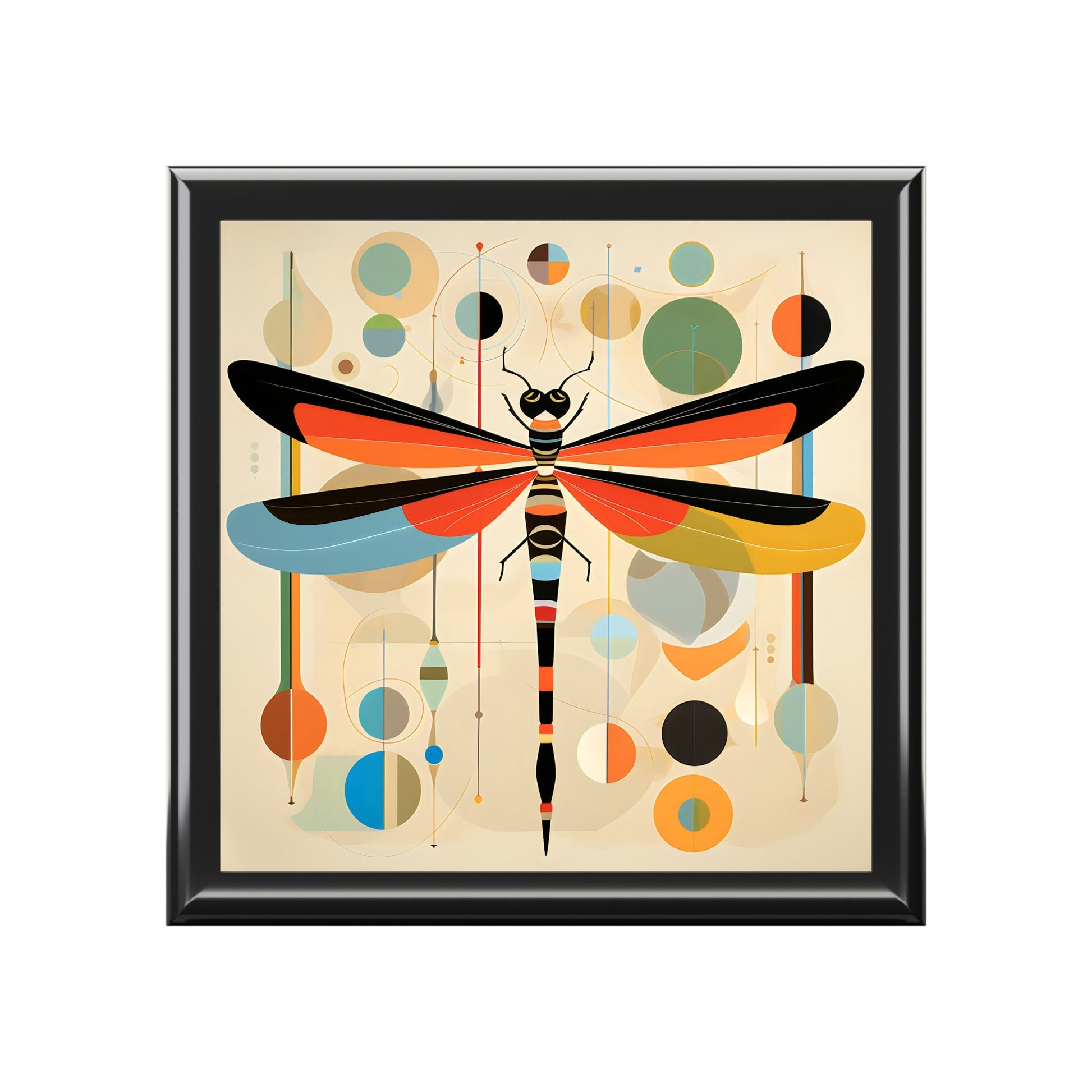 Mid-Century Modern Dragonfly Artwork Print Gift and Jewelry Box