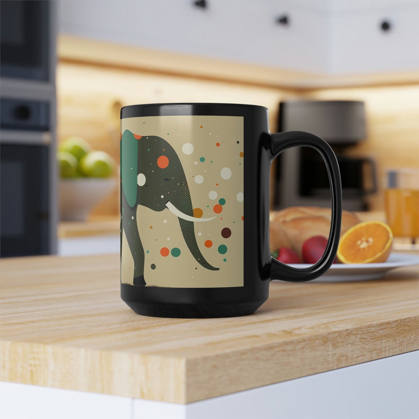 Mid Century Modern Elephant - 15 oz Coffee Mug